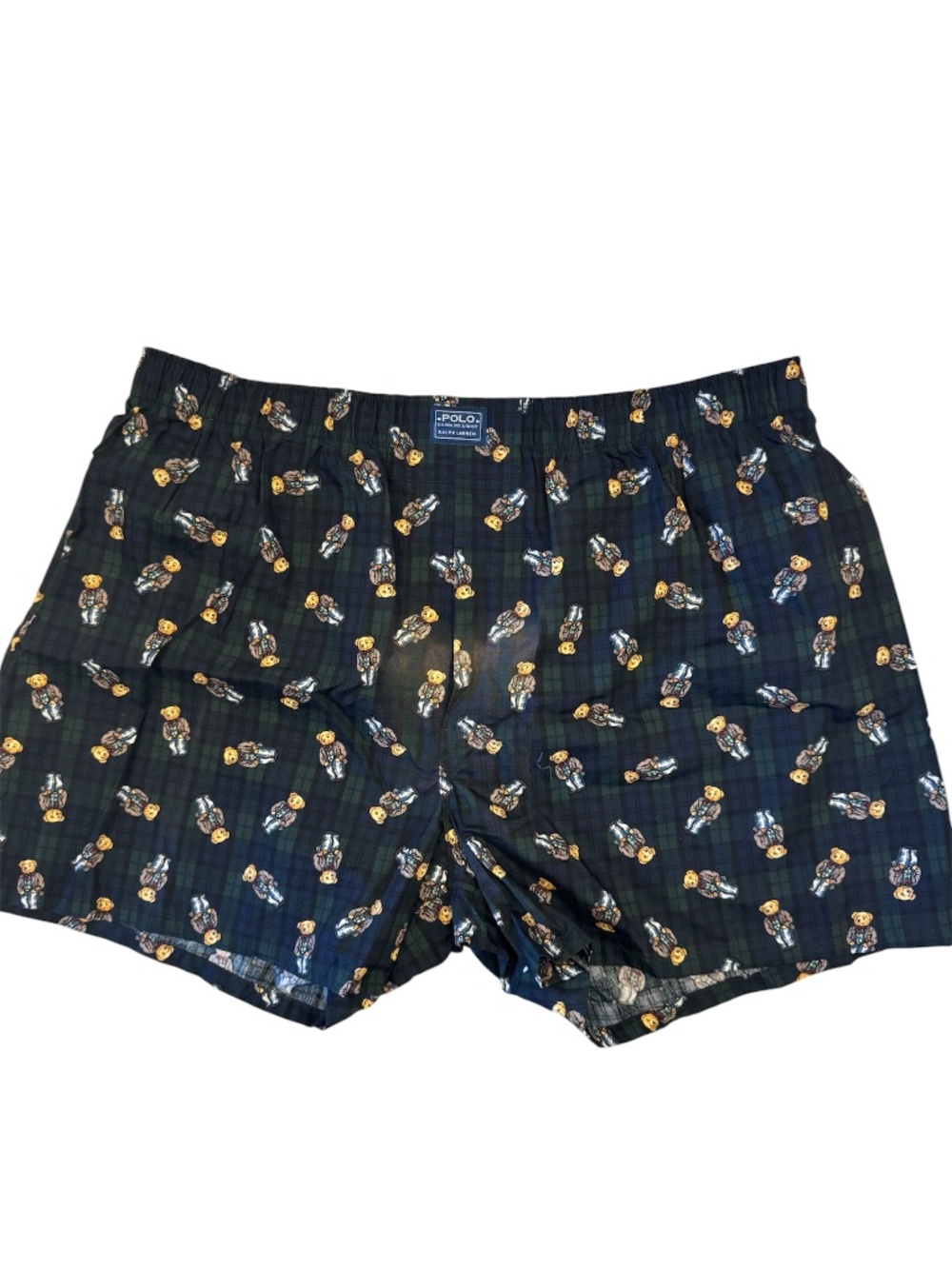 Vintage Men's Polo By Ralph Lauren Plaid Boxers Shorts with Teddy Bears XL